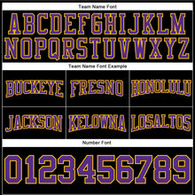 Laden Sie das Bild in den Galerie-Viewer, Uksn Individuelles Bestickt Schwarz Violett-Gold Football Pullover Sweatshirt Hoodie