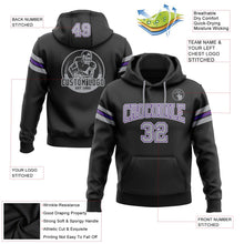 Laden Sie das Bild in den Galerie-Viewer, Uksn Individuelles Bestickt Schwarz Grau-Violett Football Pullover Sweatshirt Hoodie