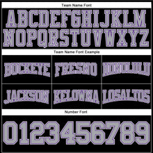 Laden Sie das Bild in den Galerie-Viewer, Uksn Individuelles Bestickt Schwarz Grau-Violett Football Pullover Sweatshirt Hoodie
