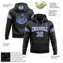 Laden Sie das Bild in den Galerie-Viewer, Uksn Individuelles Bestickt Schwarz Hellblau-Weiß Football Pullover Sweatshirt Hoodie