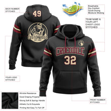 Laden Sie das Bild in den Galerie-Viewer, Uksn Individuelles Bestickt Schwarz Creme-Karmesinrot Football Pullover Sweatshirt Hoodie
