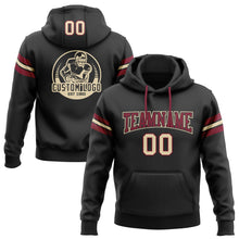 Laden Sie das Bild in den Galerie-Viewer, Uksn Individuelles Bestickt Schwarz Creme-Karmesinrot Football Pullover Sweatshirt Hoodie
