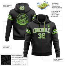 Laden Sie das Bild in den Galerie-Viewer, Uksn Individuelles Bestickt Schwarz Neongrün-Weiß Football Pullover Sweatshirt Hoodie