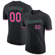 Laden Sie das Bild in den Galerie-Viewer, Uksn Individuelles Schwarz Pink-Kelly-Grün Funktions-T-Shirt
