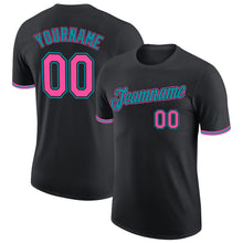 Laden Sie das Bild in den Galerie-Viewer, Uksn Individuelles Schwarz Pink-Petrol Funktions-T-Shirt