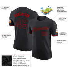 Laden Sie das Bild in den Galerie-Viewer, Uksn Individuelles Schwarz Rot Funktions-T-Shirt