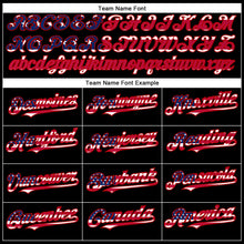 Laden Sie das Bild in den Galerie-Viewer, Uksn Individuelles Schwarz USA Flagge-Rot Funktions-T-Shirt