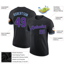 Laden Sie das Bild in den Galerie-Viewer, Uksn Individuelles Schwarz Violett-Hellblau Funktions-T-Shirt