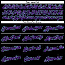 Laden Sie das Bild in den Galerie-Viewer, Uksn Individuelles Schwarz Violett-Hellblau Funktions-T-Shirt