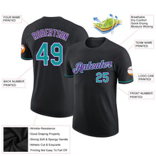 Laden Sie das Bild in den Galerie-Viewer, Uksn Individuelles Schwarz Petrol-Violett Funktions-T-Shirt