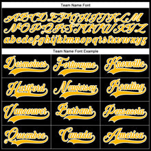 Laden Sie das Bild in den Galerie-Viewer, Uksn Individuelles Schwarz Gold-Weiß Eishockey-Trikot mit Schnürkragen