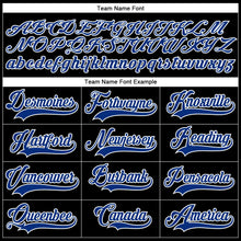 Laden Sie das Bild in den Galerie-Viewer, Uksn Individuelles Schwarz Royalblau-Weiß Eishockey-Trikot mit Schnürkragen