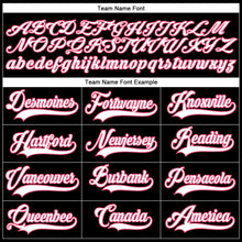 Laden Sie das Bild in den Galerie-Viewer, Uksn Individuelles Schwarz Weiß-Neonpink Eishockey-Trikot mit Schnürkragen