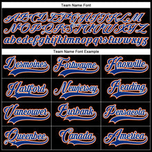 Laden Sie das Bild in den Galerie-Viewer, Uksn Individuelles Schwarz Royalblau-Orange Eishockey-Trikot mit Schnürkragen