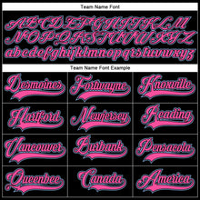 Laden Sie das Bild in den Galerie-Viewer, Uksn Individuelles Schwarz Pink-Hellblau Eishockey-Trikot mit Schnürkragen