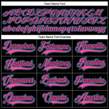 Laden Sie das Bild in den Galerie-Viewer, Uksn Individuelles Schwarz Pink-Himmelblau Eishockey-Trikot mit Schnürkragen