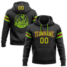 Laden Sie das Bild in den Galerie-Viewer, Uksn Individuelles Bestickt Schwarz Neongrün-Rot Football Pullover Sweatshirt Hoodie