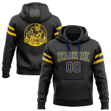 Laden Sie das Bild in den Galerie-Viewer, Uksn Individuelles Bestickt Schwarz Royalblau-Gelb Football Pullover Sweatshirt Hoodie
