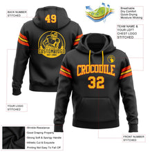 Laden Sie das Bild in den Galerie-Viewer, Uksn Individuelles Bestickt Schwarz Gelb-Orange Football Pullover Sweatshirt Hoodie