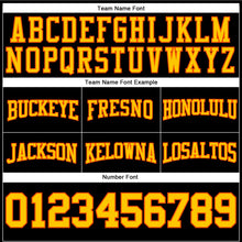 Laden Sie das Bild in den Galerie-Viewer, Uksn Individuelles Bestickt Schwarz Gelb-Orange Football Pullover Sweatshirt Hoodie