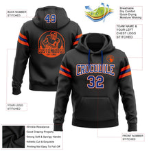 Laden Sie das Bild in den Galerie-Viewer, Uksn Individuelles Bestickt Schwarz Royalblau-Orange Football Pullover Sweatshirt Hoodie