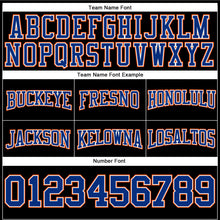 Laden Sie das Bild in den Galerie-Viewer, Uksn Individuelles Bestickt Schwarz Royalblau-Orange Football Pullover Sweatshirt Hoodie