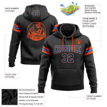 Laden Sie das Bild in den Galerie-Viewer, Uksn Individuelles Bestickt Schwarz Puderblau-Orange Football Pullover Sweatshirt Hoodie