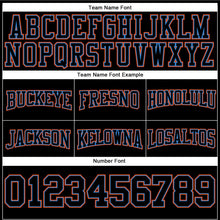 Laden Sie das Bild in den Galerie-Viewer, Uksn Individuelles Bestickt Schwarz Puderblau-Orange Football Pullover Sweatshirt Hoodie