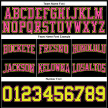 Laden Sie das Bild in den Galerie-Viewer, Uksn Individuelles Bestickt Schwarz Neongelb-Pink Football Pullover Sweatshirt Hoodie