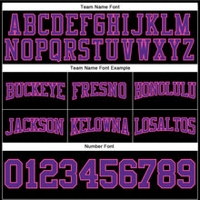Laden Sie das Bild in den Galerie-Viewer, Uksn Individuelles Bestickt Schwarz Violett-Pink Football Pullover Sweatshirt Hoodie