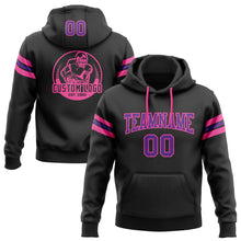 Laden Sie das Bild in den Galerie-Viewer, Uksn Individuelles Bestickt Schwarz Violett-Pink Football Pullover Sweatshirt Hoodie