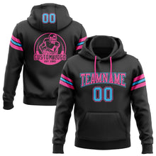 Laden Sie das Bild in den Galerie-Viewer, Uksn Individuelles Bestickt Schwarz Himmelblau-Pink Football Pullover Sweatshirt Hoodie