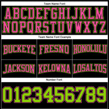Laden Sie das Bild in den Galerie-Viewer, Uksn Individuelles Bestickt Schwarz Neongrün-Pink Football Pullover Sweatshirt Hoodie