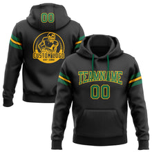 Laden Sie das Bild in den Galerie-Viewer, Uksn Individuelles Bestickt Schwarz Kelly-Grün-Gold Football Pullover Sweatshirt Hoodie