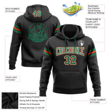 Laden Sie das Bild in den Galerie-Viewer, Uksn Individuelles Bestickt Schwarz Kelly-Grün-Orange Football Pullover Sweatshirt Hoodie