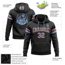 Laden Sie das Bild in den Galerie-Viewer, Uksn Individuelles Bestickt Schwarz Hellblau-Orange Football Pullover Sweatshirt Hoodie