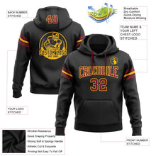 Laden Sie das Bild in den Galerie-Viewer, Uksn Individuelles Bestickt Schwarz Karmesinrot-Gold Football Pullover Sweatshirt Hoodie