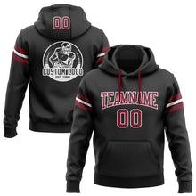 Laden Sie das Bild in den Galerie-Viewer, Uksn Individuelles Bestickt Schwarz Karmesinrot-Weiß Football Pullover Sweatshirt Hoodie