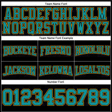 Laden Sie das Bild in den Galerie-Viewer, Uksn Individuelles Bestickt Schwarz Petrol-Gold Football Pullover Sweatshirt Hoodie
