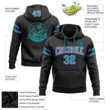 Laden Sie das Bild in den Galerie-Viewer, Uksn Individuelles Bestickt Schwarz Petrol-Violett Football Pullover Sweatshirt Hoodie