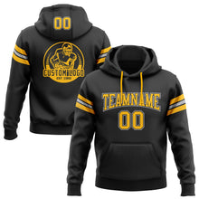Laden Sie das Bild in den Galerie-Viewer, Uksn Individuelles Bestickt Schwarz Gold-Grau Football Pullover Sweatshirt Hoodie