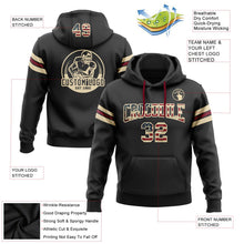 Laden Sie das Bild in den Galerie-Viewer, Uksn Individuelles Bestickt Schwarz Vintage USA Flagge City-Creme-Karmesinrot Football Pullover Sweatshirt Hoodie