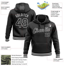 Laden Sie das Bild in den Galerie-Viewer, Uksn Individuelles Bestickt Schwarz Weiß Sport Pullover Sweatshirt Hoodie
