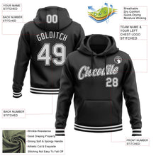 Laden Sie das Bild in den Galerie-Viewer, Uksn Individuelles Bestickt Schwarz Weiß Sport Pullover Sweatshirt Hoodie