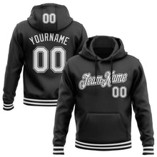 Laden Sie das Bild in den Galerie-Viewer, Uksn Individuelles Bestickt Schwarz Weiß Sport Pullover Sweatshirt Hoodie