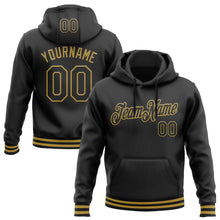 Laden Sie das Bild in den Galerie-Viewer, Uksn Individuelles Bestickt Schwarz Altgold Sport Pullover Sweatshirt Hoodie