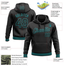 Laden Sie das Bild in den Galerie-Viewer, Uksn Individuelles Bestickt Schwarz Petrol Sport Pullover Sweatshirt Hoodie