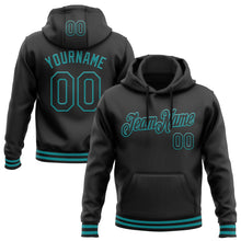 Laden Sie das Bild in den Galerie-Viewer, Uksn Individuelles Bestickt Schwarz Petrol Sport Pullover Sweatshirt Hoodie