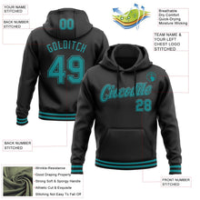 Laden Sie das Bild in den Galerie-Viewer, Uksn Individuelles Bestickt Schwarz Petrol Sport Pullover Sweatshirt Hoodie
