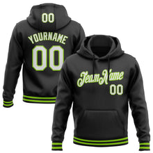 Laden Sie das Bild in den Galerie-Viewer, Uksn Individuelles Bestickt Schwarz Weiß-Neongrün Sport Pullover Sweatshirt Hoodie